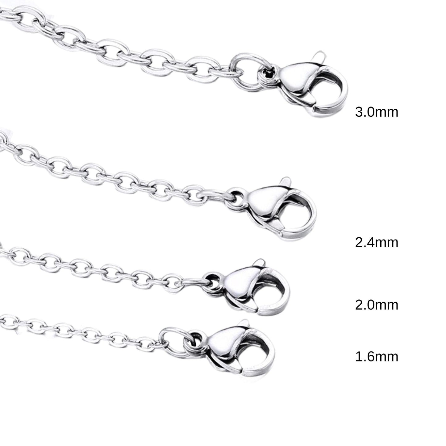Bulk 100pcs Hypoallergenic Stainless Steel Cable Chains with Lobster Clasp, Wholesale Necklace Blank for Jewelry Making Jewelry Supplies