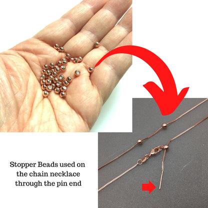 Bulk 50pcs Brass Slider Stopper Bead Findings For Adjustable Function on Dainty Necklace Bracelet