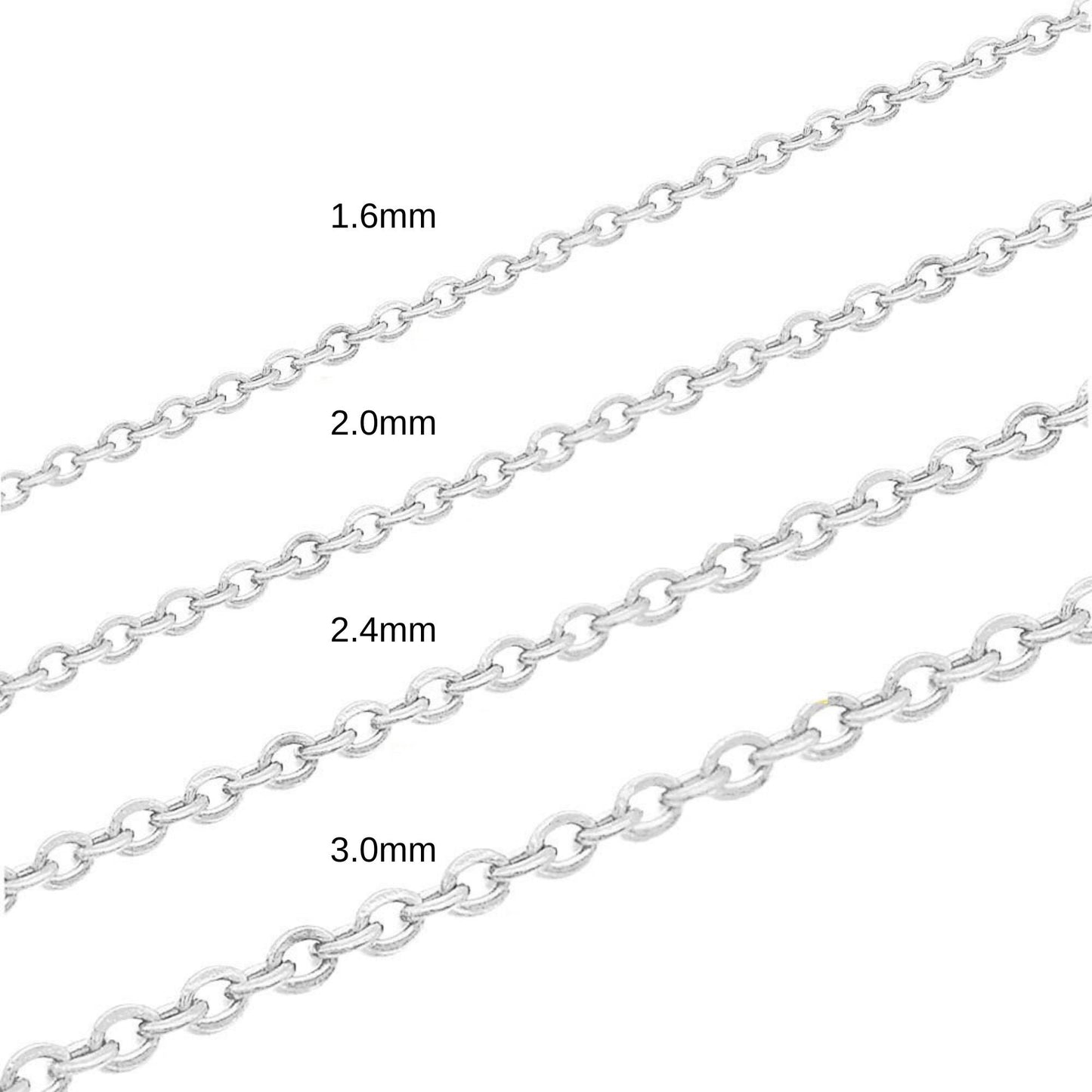 10pcs/50pcs Hypoallergenic Stainless Steel Cable Chains with Lobster Clasp, Wholesale Necklace Blank for Jewelry Making Jewelry Supplies