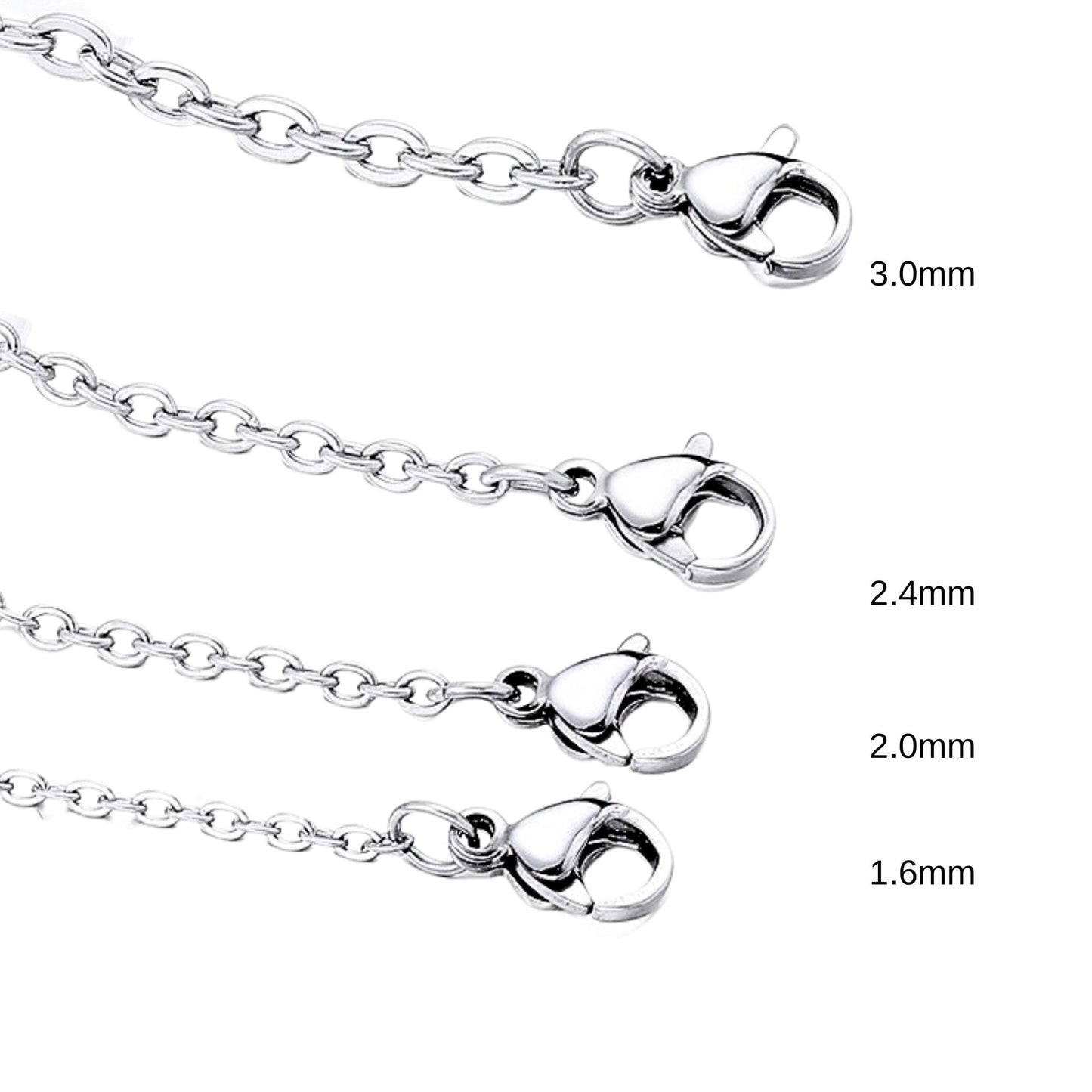 10pcs/50pcs Hypoallergenic Stainless Steel Cable Chains with Lobster Clasp, Wholesale Necklace Blank for Jewelry Making Jewelry Supplies