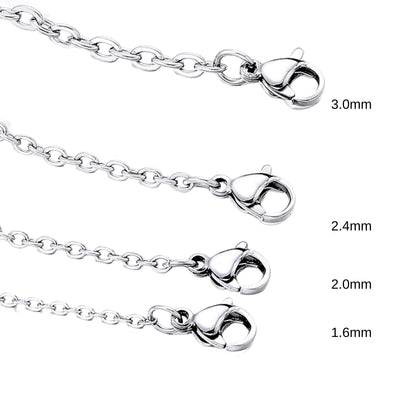 10pcs/50pcs Hypoallergenic Stainless Steel Cable Chains with Lobster Clasp, Wholesale Necklace Blank for Jewelry Making Jewelry Supplies