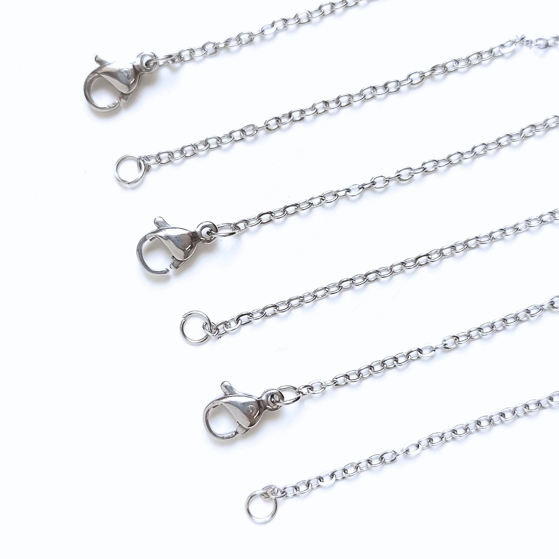 Bulk 100pcs Hypoallergenic Stainless Steel Cable Chains with Lobster Clasp, Wholesale Necklace Blank for Jewelry Making Jewelry Supplies