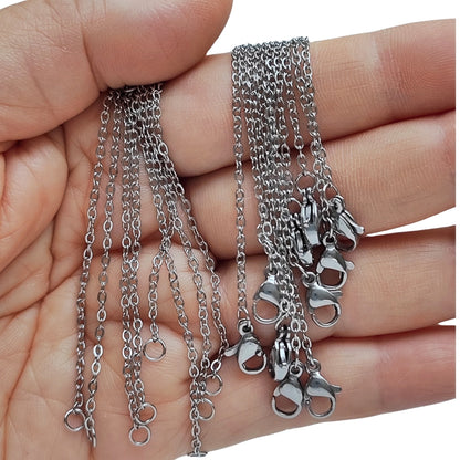 10pcs/50pcs Hypoallergenic Stainless Steel Cable Chains with Lobster Clasp, Wholesale Necklace Blank for Jewelry Making Jewelry Supplies