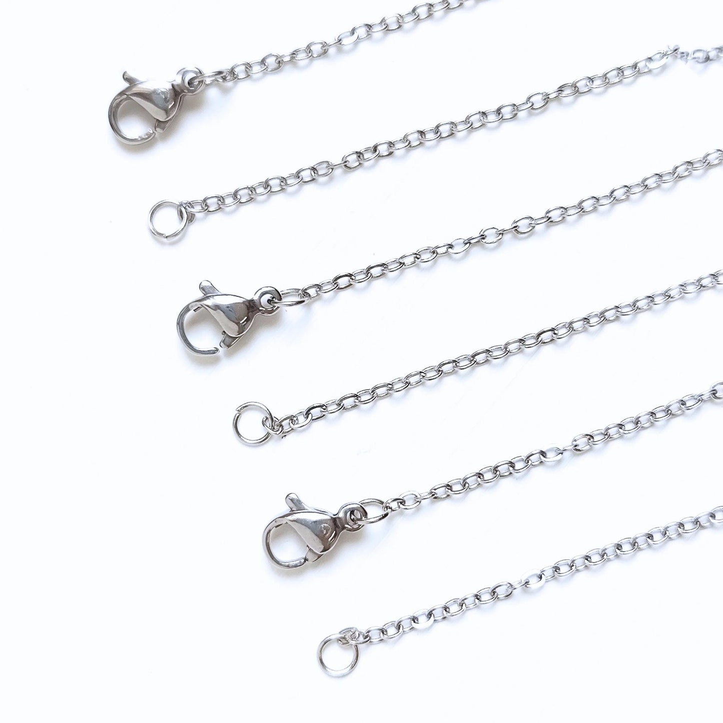 10pcs/50pcs Hypoallergenic Stainless Steel Cable Chains with Lobster Clasp, Wholesale Necklace Blank for Jewelry Making Jewelry Supplies
