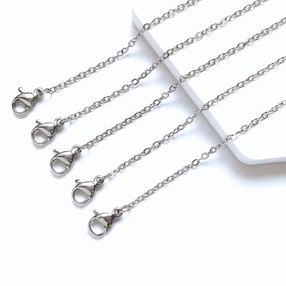 10pcs/50pcs Hypoallergenic Stainless Steel Cable Chains with Lobster Clasp, Wholesale Necklace Blank for Jewelry Making Jewelry Supplies