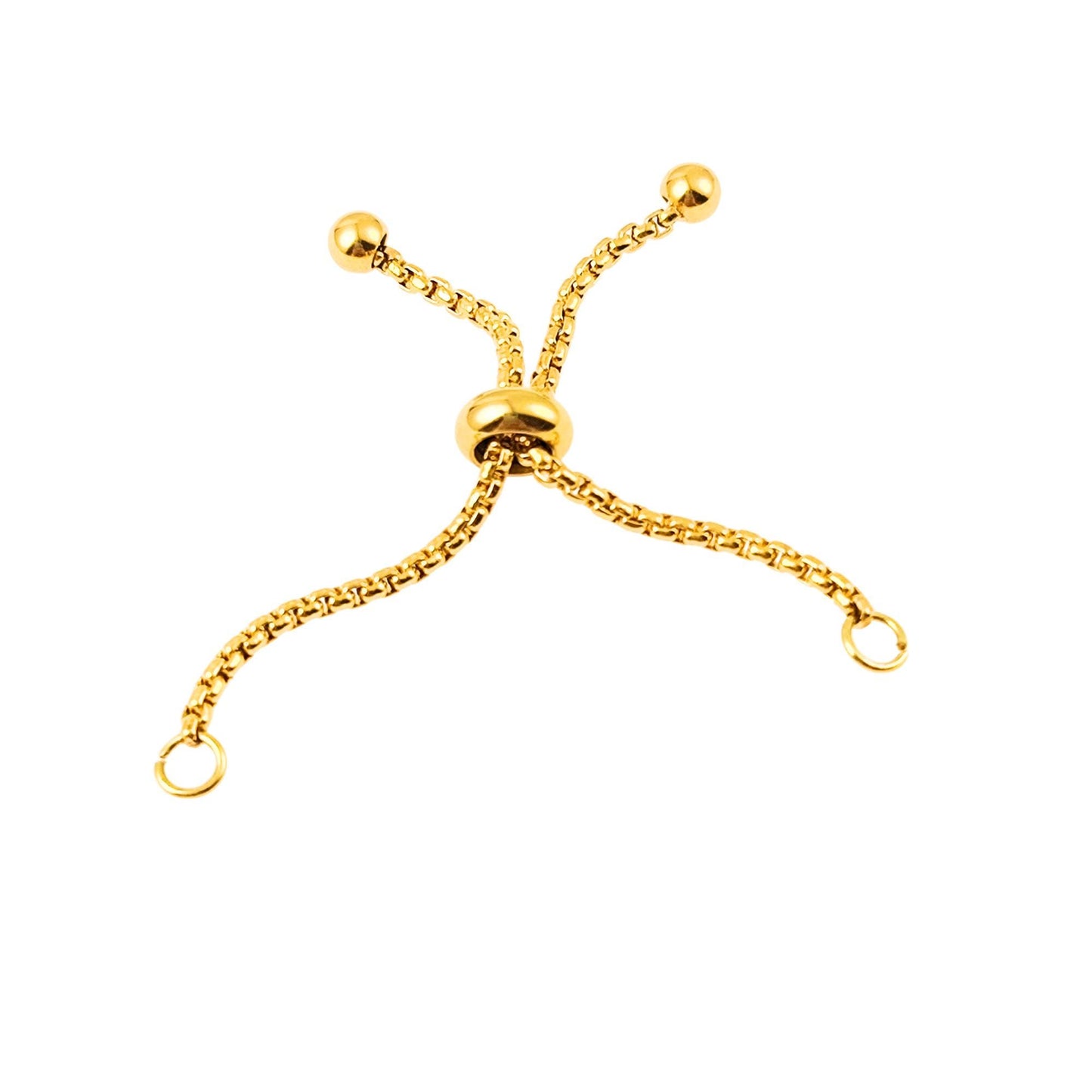 5cm Long 1.8mm Stainless Steel Adjustable Bolo Bracelet for Jewelry Making, Waterproof Slider Clasp Box Chain Blank Semi Finished Supplies