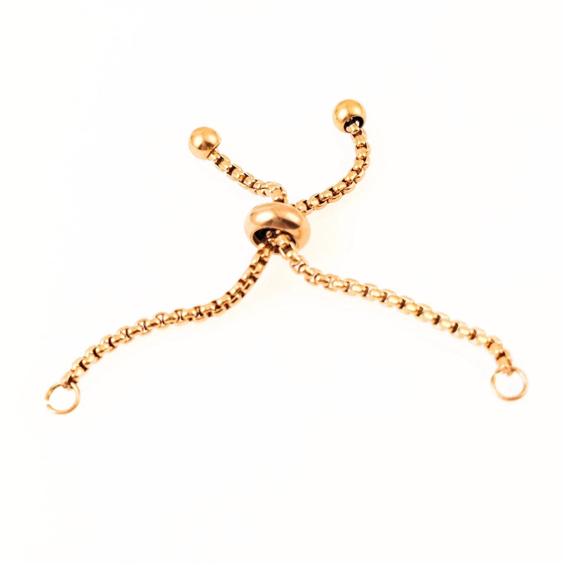 5cm Long 1.8mm Stainless Steel Adjustable Bolo Bracelet for Jewelry Making, Waterproof Slider Clasp Box Chain Blank Semi Finished Supplies