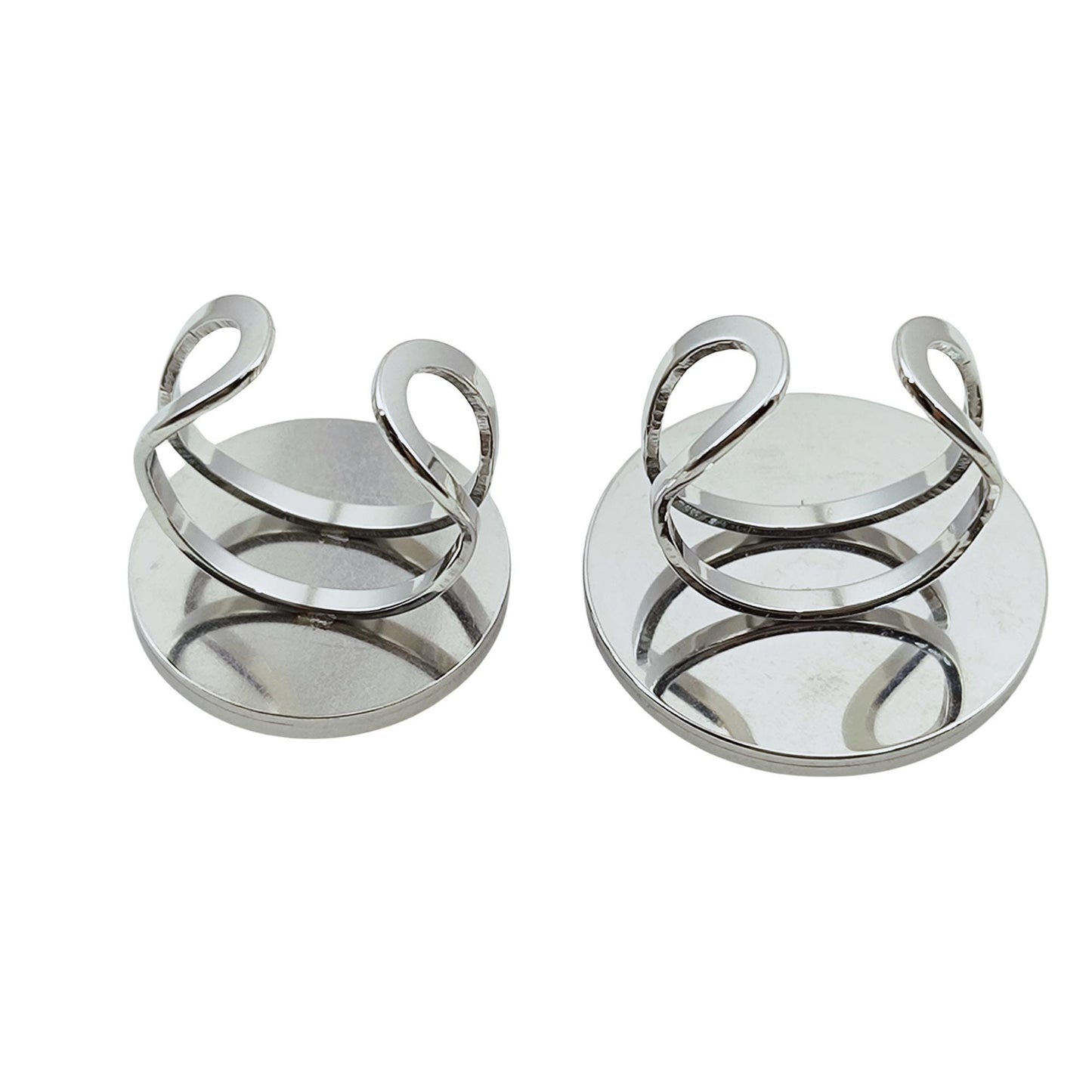 10pcs Stainless Steel 316L Round Thick Rim Ring Bezel Setting Blanks DIY Adjustable Finger Ring Base Cabochon Jewelry Findings 20mm / 25mm