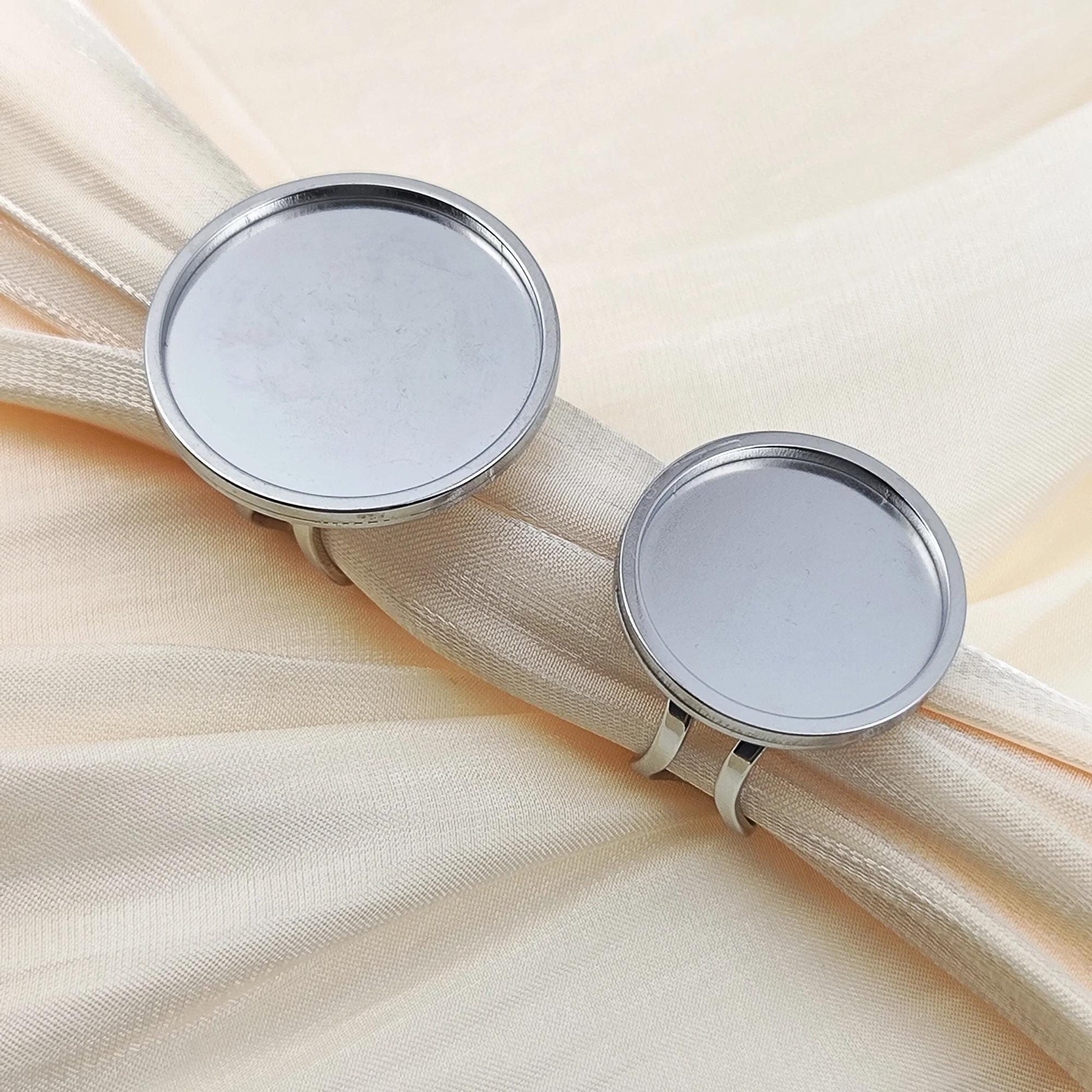 10pcs Stainless Steel 316L Round Thick Rim Ring Bezel Setting Blanks DIY Adjustable Finger Ring Base Cabochon Jewelry Findings 20mm / 25mm