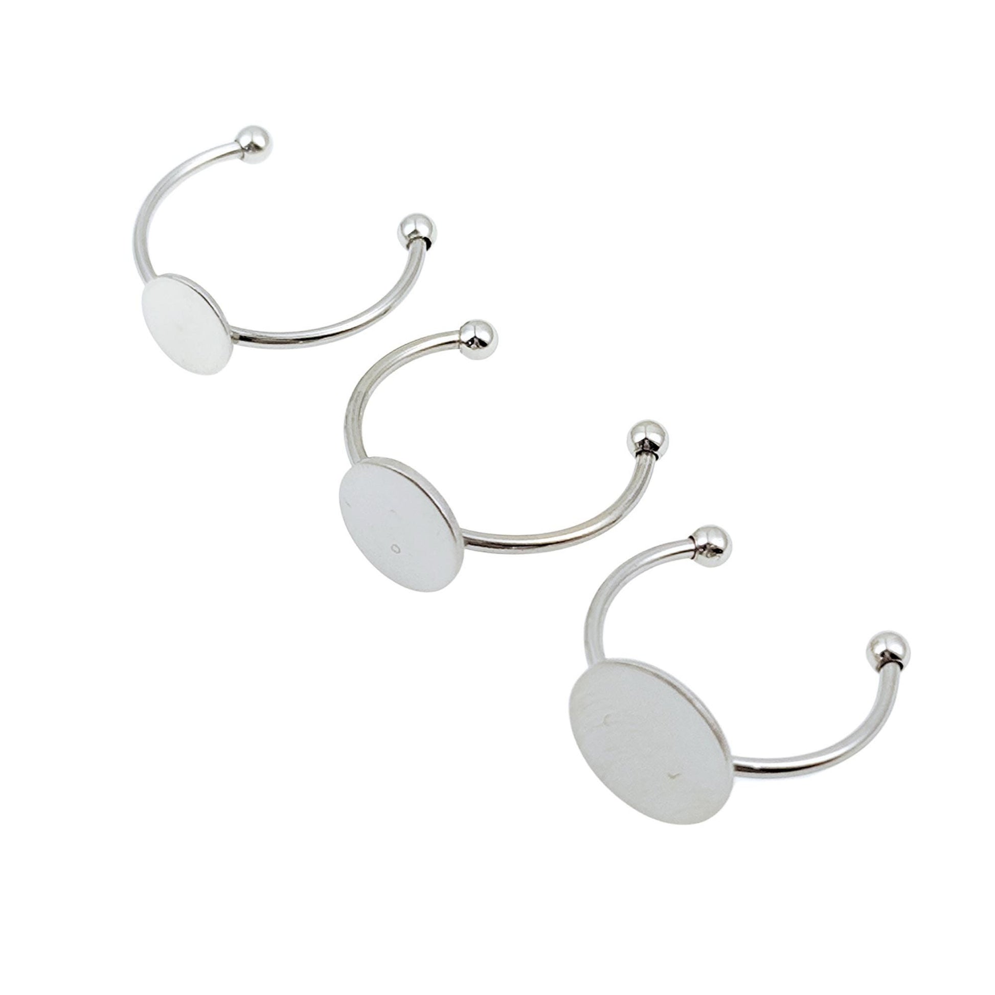 Stainless Steel DIY Finger Ring Blanks, 8-12mm Bezel Setting (10/30pcs)