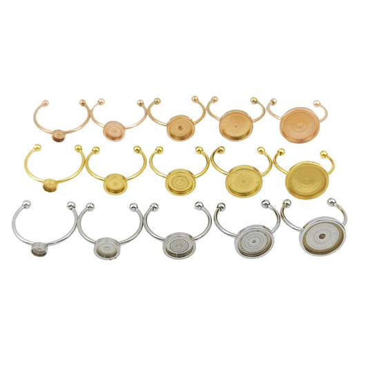 Stainless Steel Ring Blanks: Round Bezel Tray, DIY Jewelry (4-12mm)
