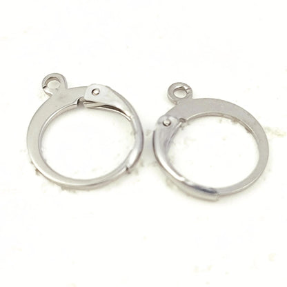 20/100pcs 18K Gold Plated Round Lever Back Ear Wire French Hinge Earrings Ear hook Connector Jewelry Findings Making