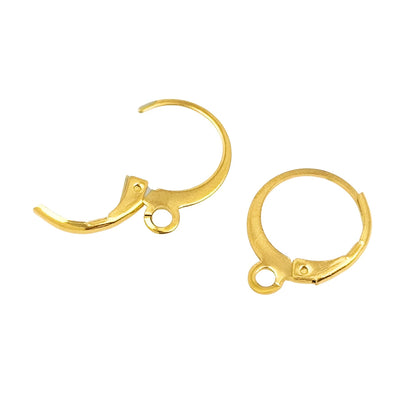 20/100pcs 18K Gold Plated Round Lever Back Ear Wire French Hinge Earrings Ear hook Connector Jewelry Findings Making