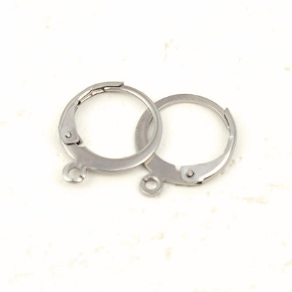 20/100pcs 18K Gold Plated Round Lever Back Ear Wire French Hinge Earrings Ear hook Connector Jewelry Findings Making