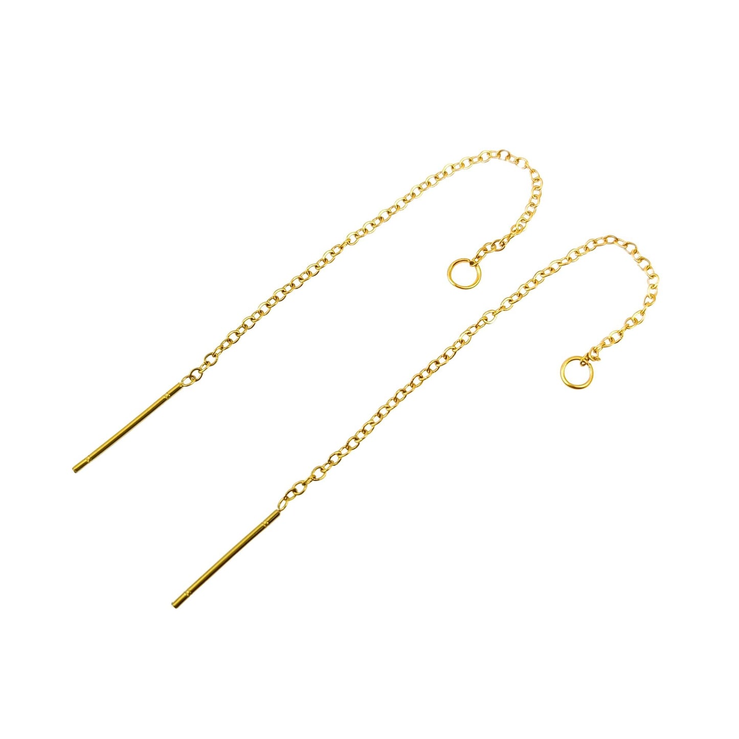 Stainless Steel Ear Thread O link Dangle Chain Ear Threader Earrings Pull Through Earring Hypoallergenic 5 pairs / 25 pairs