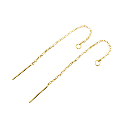 Stainless Steel Ear Thread O link Dangle Chain Ear Threader Earrings Pull Through Earring Hypoallergenic 5 pairs / 25 pairs