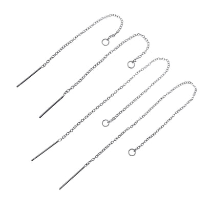 Stainless Steel Ear Thread O link Dangle Chain Ear Threader Earrings Pull Through Earring Hypoallergenic 5 pairs / 25 pairs