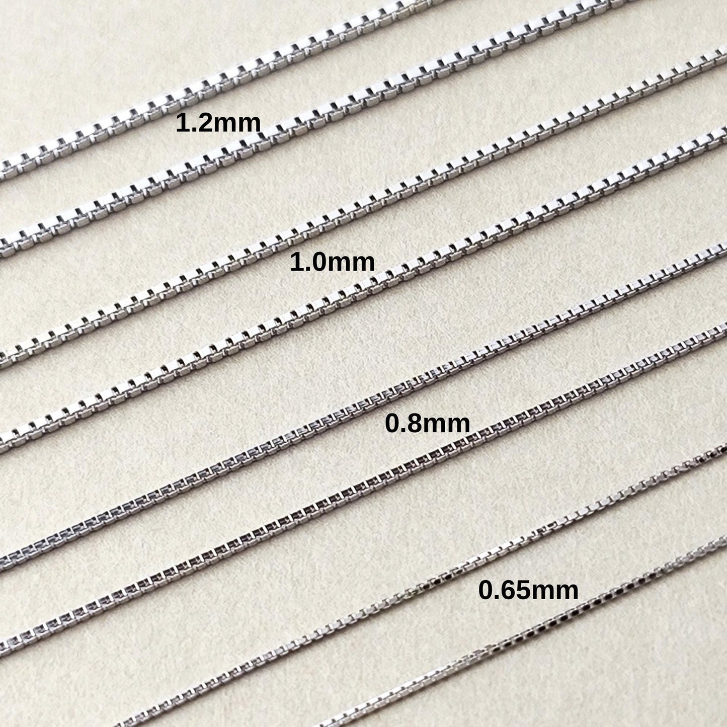 Dainty 925 Sterling Silver Blank Box Chain for Jewelry Making, Thin Finished Necklace Chain Bulk, Tarnish Resistant Artisan Supplies