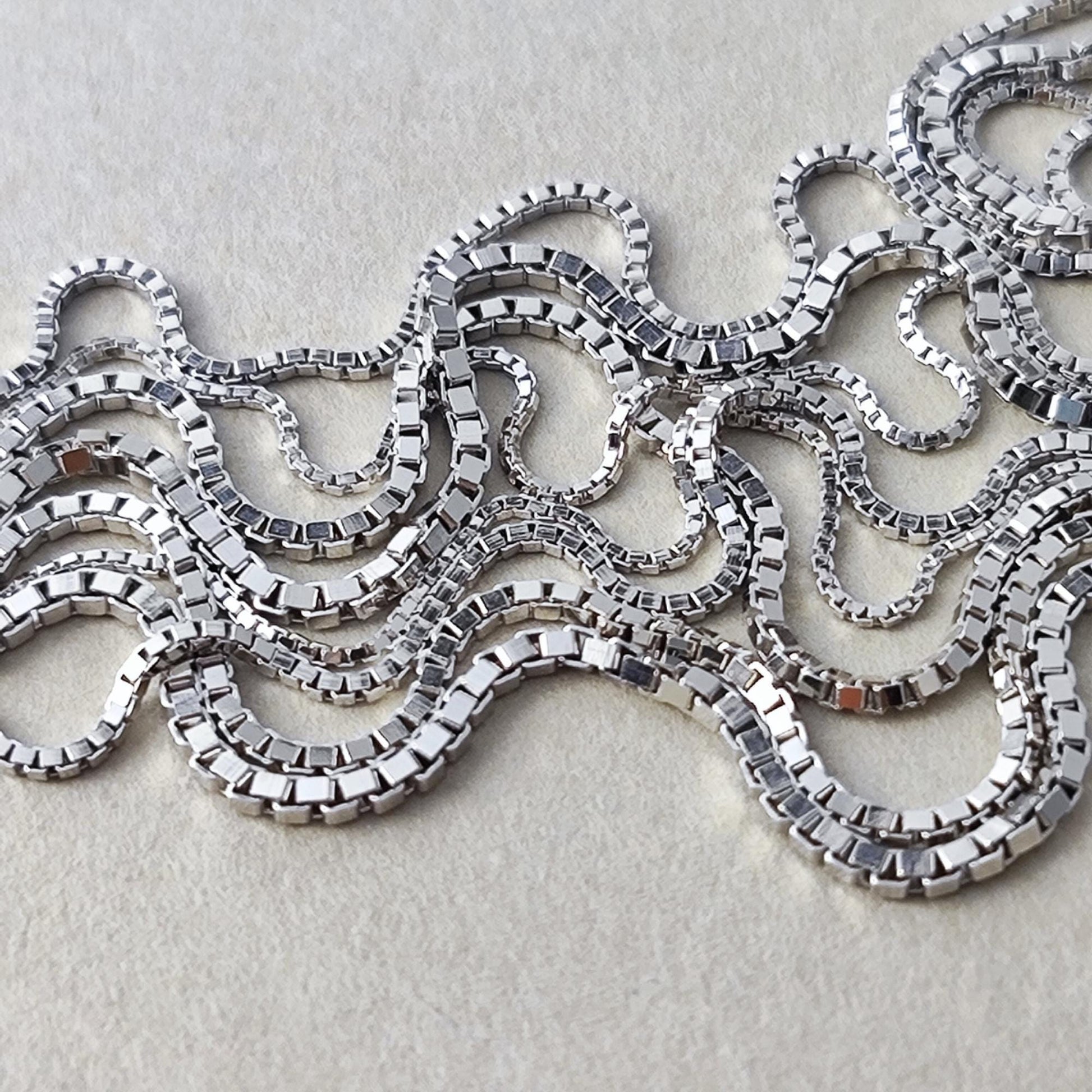 Dainty 925 Sterling Silver Blank Box Chain for Jewelry Making, Thin Finished Necklace Chain Bulk, Tarnish Resistant Artisan Supplies
