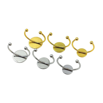 Stainless Steel Bezel Ring Blanks, DIY Jewelry Findings (8mm-12mm)