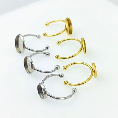 Stainless Steel Bezel Ring Blanks, DIY Jewelry Findings (8mm-12mm)