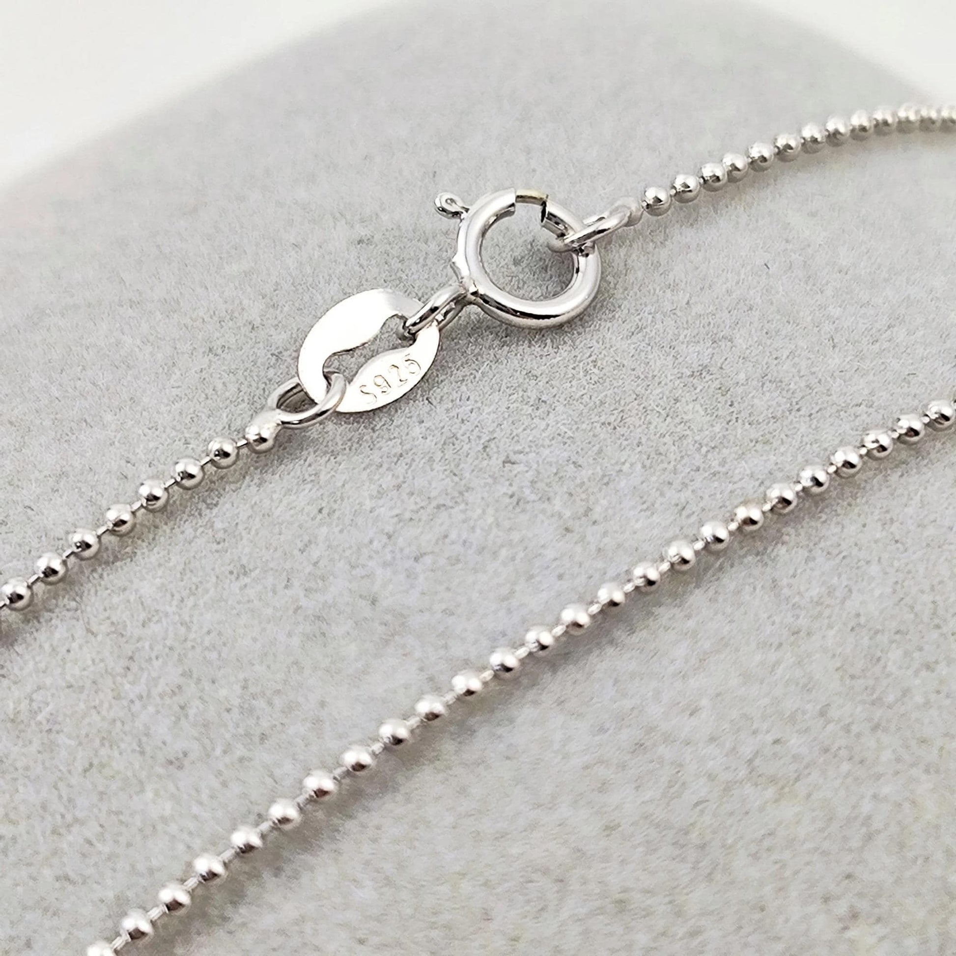 Solid 925 Sterling Silver Ball Chain Necklace for Pendants, Hypoallergenic Tarnish Resistant Ball Chain Wholesale DIY Jewelry Supplies