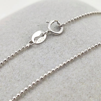 Solid 925 Sterling Silver Ball Chain Necklace for Pendants, Hypoallergenic Tarnish Resistant Ball Chain Wholesale DIY Jewelry Supplies