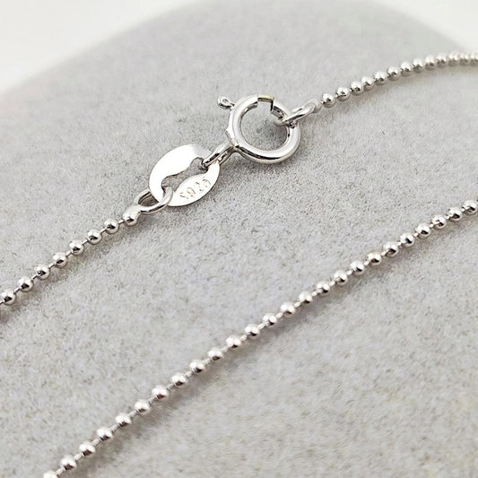 Solid 925 Sterling Silver Ball Chain Necklace for Pendants, Hypoallergenic Tarnish Resistant Ball Chain Wholesale DIY Jewelry Supplies