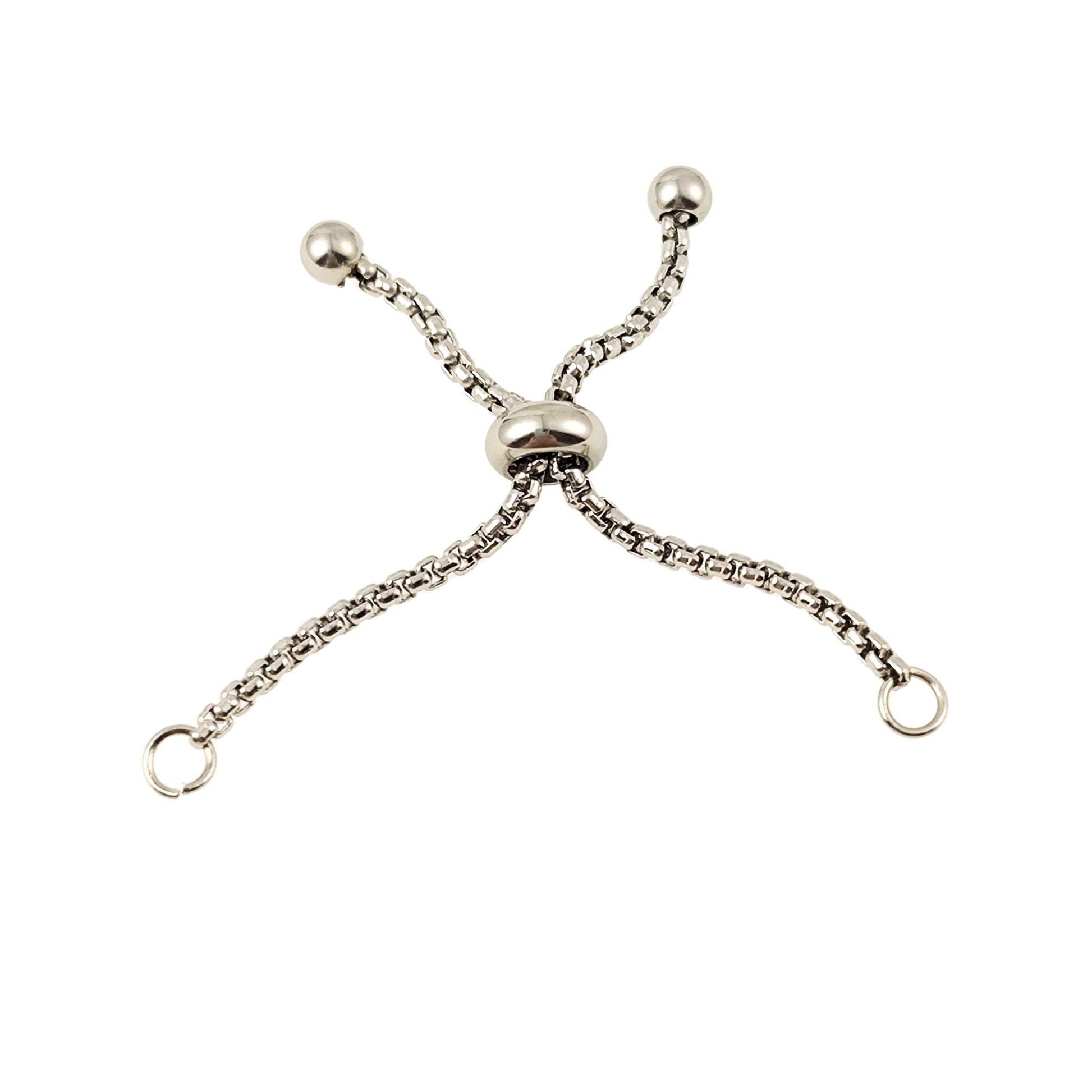 5cm Long 1.8mm Stainless Steel Adjustable Bolo Bracelet for Jewelry Making, Waterproof Slider Clasp Box Chain Blank Semi Finished Supplies