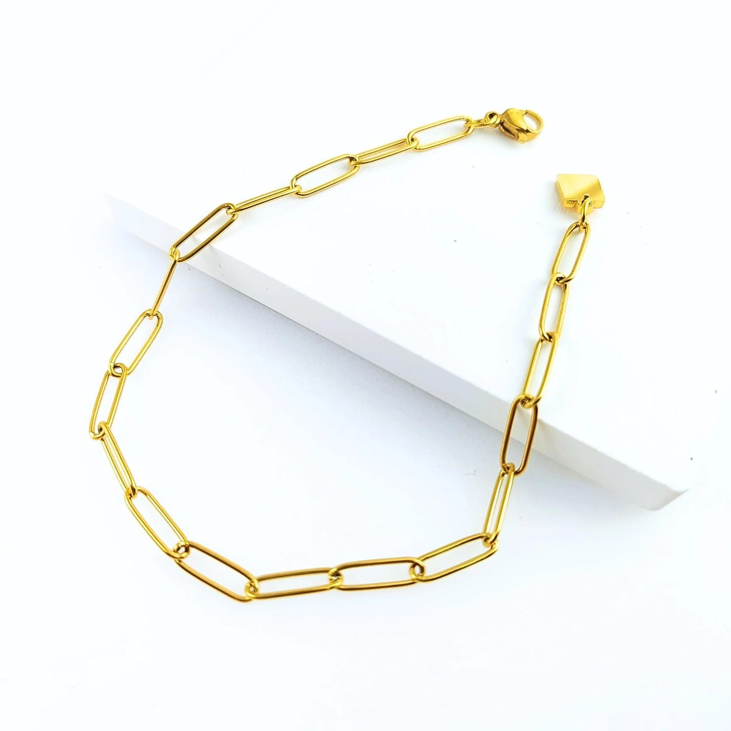 10pcs Stainless Steel Paperclip Chain Bracelet Wholesale, 20cm long Tarnish Resistant Dainty Chain for Jewelry Making