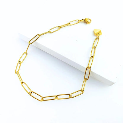 10pcs Stainless Steel Paperclip Chain Bracelet Wholesale, 20cm long Tarnish Resistant Dainty Chain for Jewelry Making