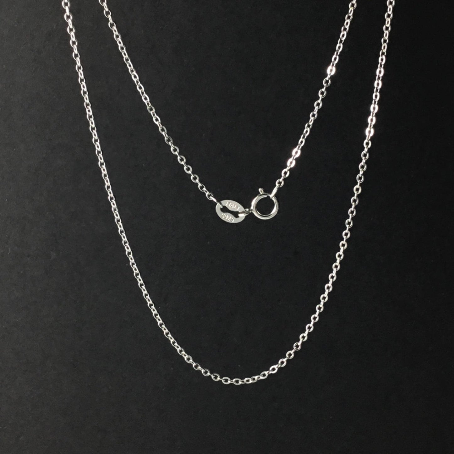 Solid 925 Sterling Silver Cable Chain Necklace for Pendants, Hypoallergenic Tarnish Resistant Cable Chain Wholesale DIY Jewelry Supplies