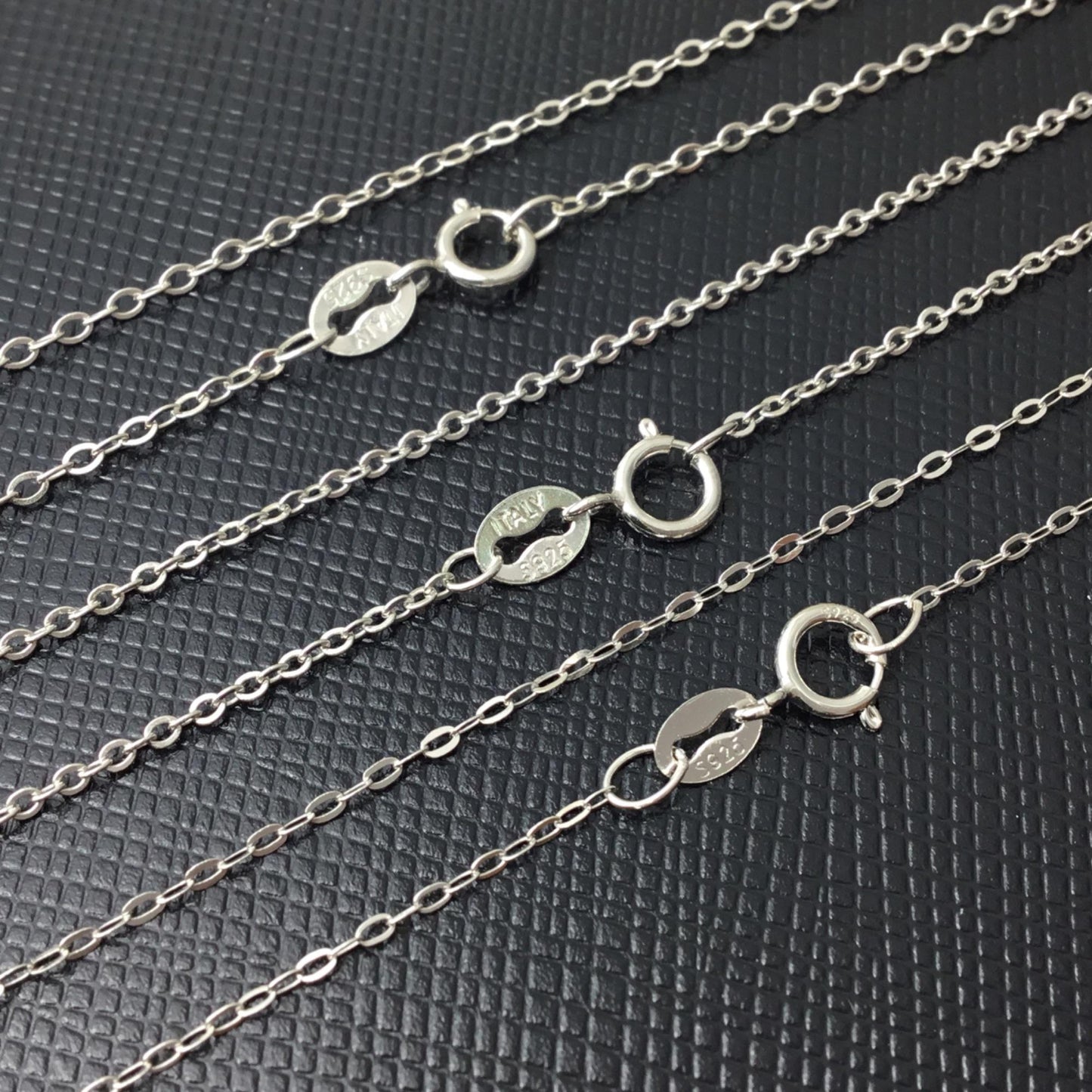 Solid 925 Sterling Silver Cable Chain Necklace for Pendants, Hypoallergenic Tarnish Resistant Cable Chain Wholesale DIY Jewelry Supplies