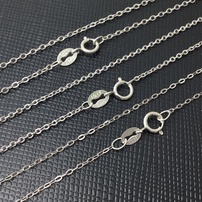 Solid 925 Sterling Silver Cable Chain Necklace for Pendants, Hypoallergenic Tarnish Resistant Cable Chain Wholesale DIY Jewelry Supplies