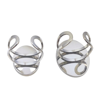 10pcs Stainless Steel Oval Thick Rim Ring Bezel Setting Blanks DIY Adjustable Finger Ring Base Cabochon Jewelry Findings 13x18mm/18x25mm