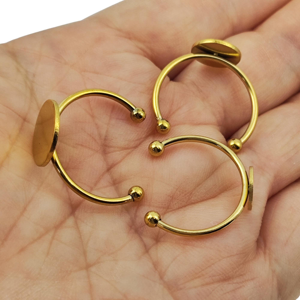 Stainless Steel DIY Finger Ring Blanks, 8-12mm Bezel Setting (10/30pcs)