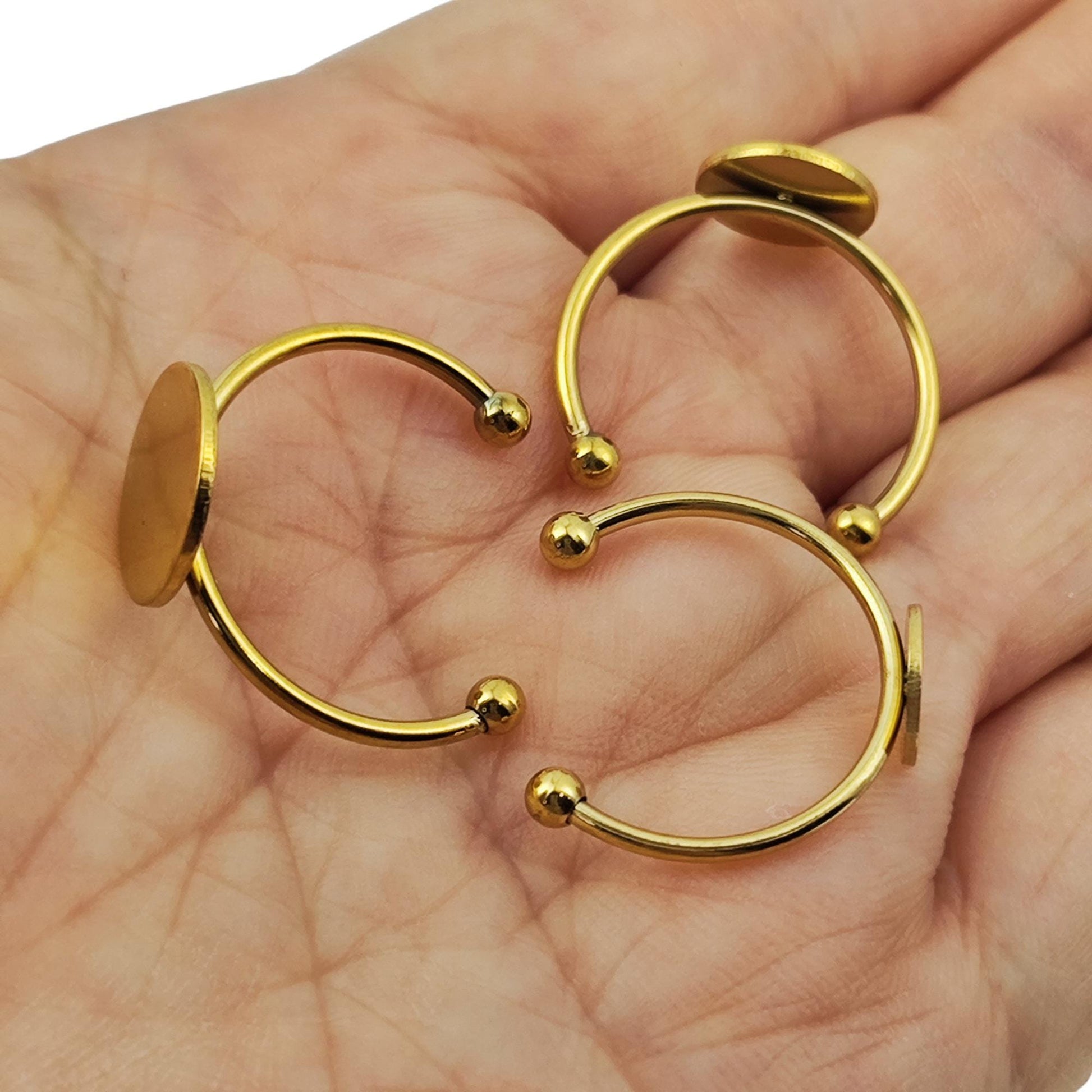 Stainless Steel DIY Finger Ring Blanks, 8-12mm Bezel Setting (10/30pcs)