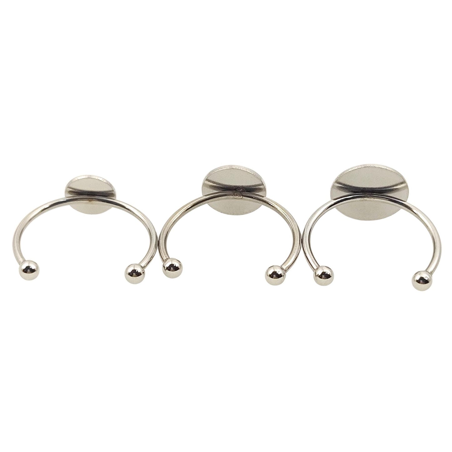 Stainless Steel DIY Finger Ring Blanks, 8-12mm Bezel Setting (10/30pcs)
