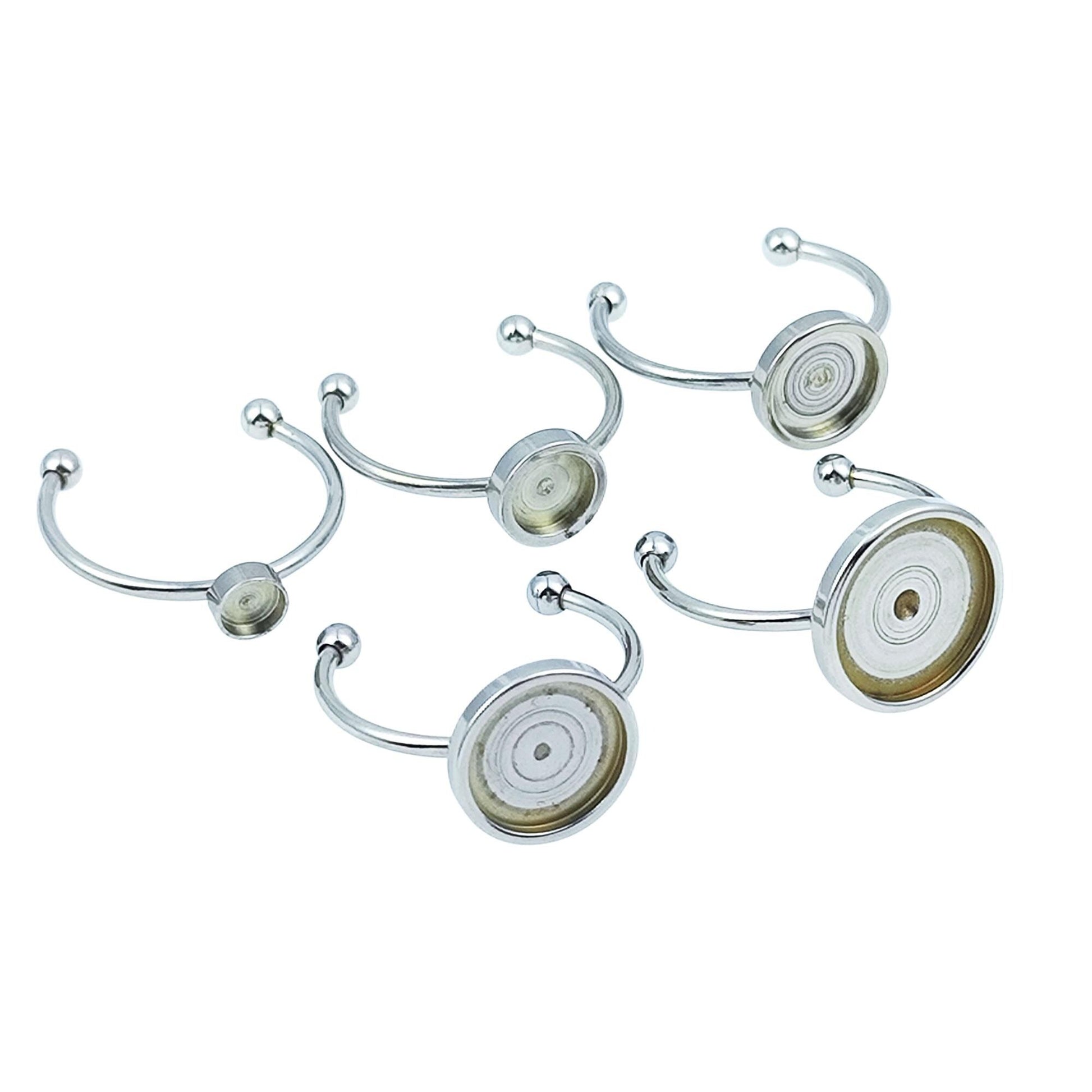 Stainless Steel Ring Blanks: Round Bezel Tray, DIY Jewelry (4-12mm)