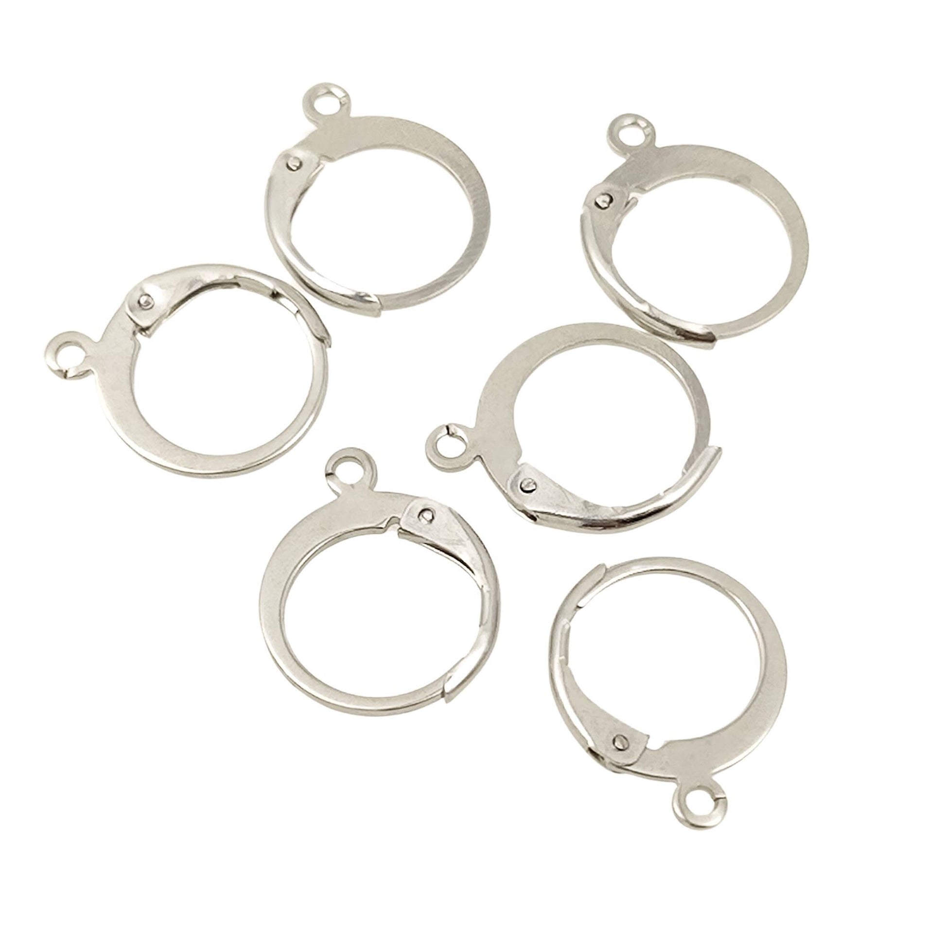 20/100pcs 18K Gold Plated Round Lever Back Ear Wire French Hinge Earrings Ear hook Connector Jewelry Findings Making