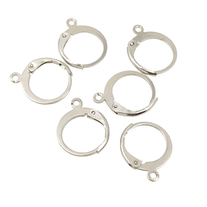 20/100pcs 18K Gold Plated Round Lever Back Ear Wire French Hinge Earrings Ear hook Connector Jewelry Findings Making