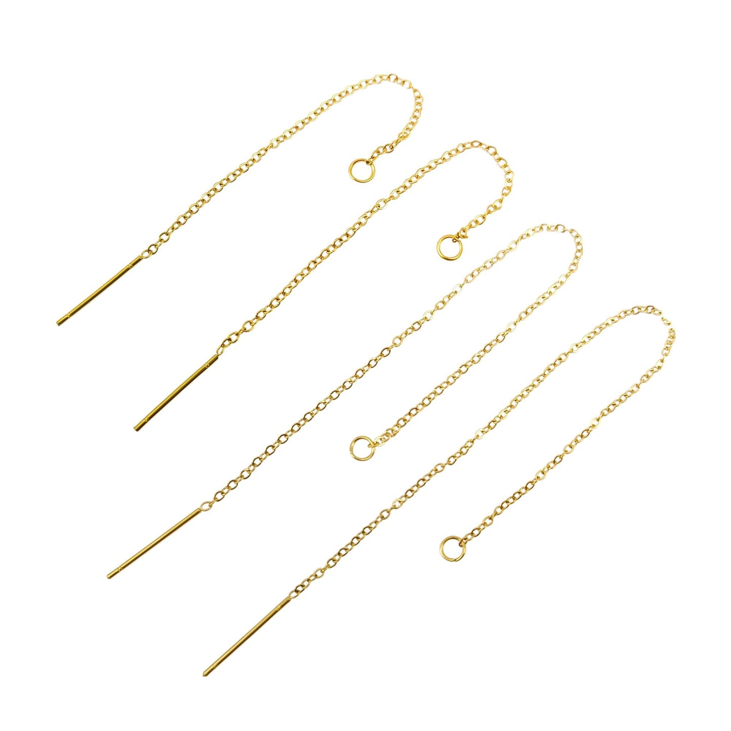 Stainless Steel Ear Thread O link Dangle Chain Ear Threader Earrings Pull Through Earring Hypoallergenic 5 pairs / 25 pairs