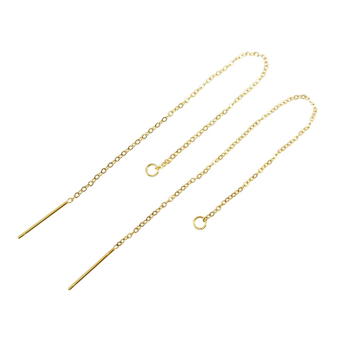 Stainless Steel Ear Thread O link Dangle Chain Ear Threader Earrings Pull Through Earring Hypoallergenic 5 pairs / 25 pairs