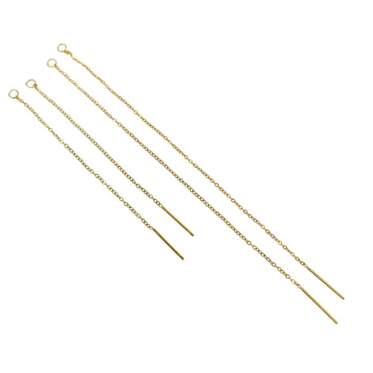 Stainless Steel Ear Thread O link Dangle Chain Ear Threader Earrings Pull Through Earring Hypoallergenic 5 pairs / 25 pairs