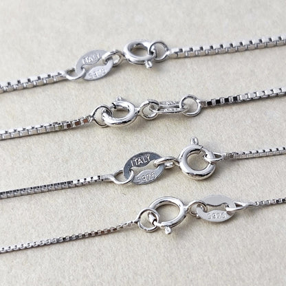 Dainty 925 Sterling Silver Blank Box Chain for Jewelry Making, Thin Finished Necklace Chain Bulk, Tarnish Resistant Artisan Supplies