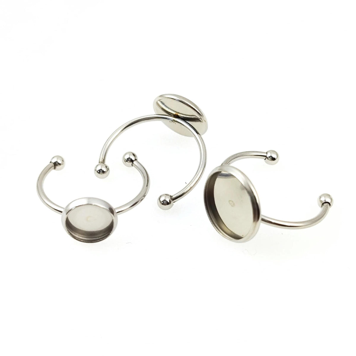 Stainless Steel Bezel Ring Blanks, DIY Jewelry Findings (8mm-12mm)