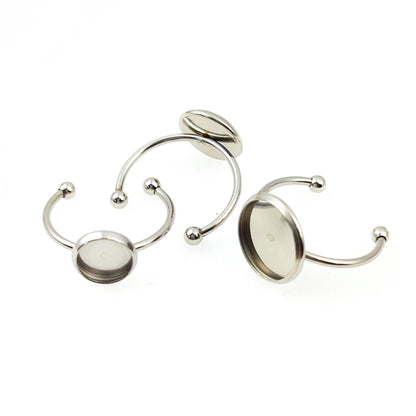 Stainless Steel Bezel Ring Blanks, DIY Jewelry Findings (8mm-12mm)