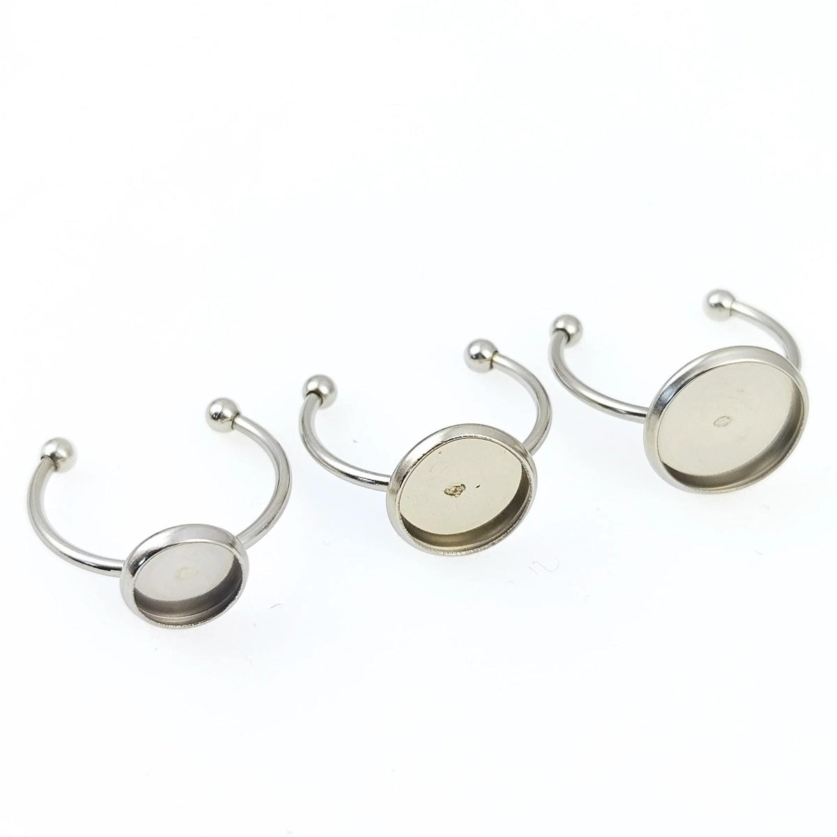 Stainless Steel Bezel Ring Blanks, DIY Jewelry Findings (8mm-12mm)