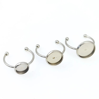Stainless Steel Bezel Ring Blanks, DIY Jewelry Findings (8mm-12mm)
