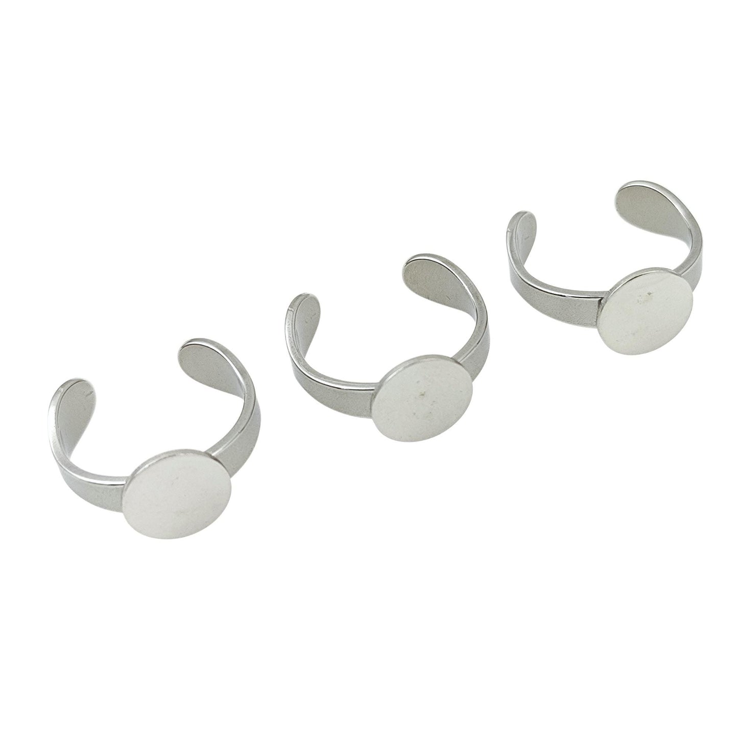 Stainless Steel 10mm Bezel Ring Blank, DIY Jewelry Finding